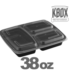 38oz 三格方型餐盒 Rectangular food container FH388B|150set